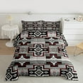 thumbnail image 2 of Homewish Hippie Aztec Adult Full Size Comforter Sets, Bohemian Rectangle Abstract Bedding Comforter Set, Grey Red Mandala Reversible Bedding Sets, Super Cozy Room Decor, 3pcs, 2 of 8