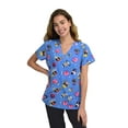 thumbnail image 2 of Womens Medical Nursing Print Scrub Uniform Top GT Performance-Around the World-X-Large, 2 of 5