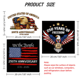 thumbnail image 4 of 5pcs 250 Anniversary Decal Waterproof Car Window Decals Patriotic Vinyl Decals for Vehicles 250 Anniversary USA Stickers Eagle Pride Stickers 8x8in, 4 of 10