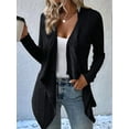 thumbnail image 2 of Women'S Draped Open Front Light-Weight Cardigan Tops Casual Long Sleeve Knit Outerwear Black XXL, 2 of 4