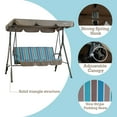 thumbnail image 5 of Kozyard Alicia Patio Porch Swings with Comfortable Cushion ( 3 Seats Blue ), 5 of 6