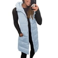 thumbnail image 3 of Fall Winter Women Stand Collar Solid Color Sleeveless Casual Hooded Vest Coat, 3 of 5