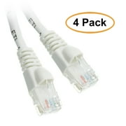 ACL 50 Feet RJ45 Snagless/Molded Boot White Cat5e Ethernet Lan Cable, 4 Pack