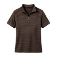 thumbnail image 4 of Iyufng Striped Collared T-Shirt for Women Half Zip Short Sleeve Loose Knit Casual Daily Top, 4 of 5