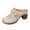 Beige, variant on HomeDM Womens Chunky Mules Low Block Heels Closed Toe Slip-on Sandals Summer Vacation Backless Clogs, Black Size 5.5