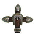 Concho #117 30mm Western Schädel Cowboy gekreuzte Knochen Antik Silber
