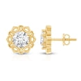 thumbnail image 3 of Rosec Jewels Lab Grown Diamond Studs - Vintage Style Diamond Earrings with Screw Back (1.9 Ct, EF-VS Quality), 18K Yellow Gold, 3 of 6