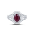 thumbnail image 2 of 14kt White Gold Womens Oval Ruby Solitaire Diamond Fashion Ring 2 Cttw, 2 of 2