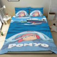 thumbnail image 1 of Ponyo Conjunto de sábanas temático, trío de piezas, cómodo y amigable con la piel, diseño único, regalo de decoración para el hogar para familiares, amigos y fans,135cm *200cm, 1 of 6