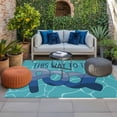 thumbnail image 2 of Swimming Pool Outdoor Rug for Patio/Deck/Porch, Non-Slip Large Area Rug 3 x 5 Ft, Summer Ocean Beach Abstract Texture Indoor Outdoor Rugs Washable Area Rugs, Reversible Camping Rug Carpet Runner, 2 of 8
