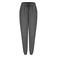 thumbnail image 5 of Sngxgn Woman Pants Women Casual Pants Solid Drawstring Elastic Waist Long Straight Pants(Dark Gray,L), 5 of 7