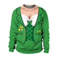 thumbnail image 1 of Christmas Grinch Green Print Couple Loose Pullover, 1 of 1