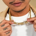 thumbnail image 5 of JeenMata Stylish 13 mm Hip-Hop Iced Out Curb Chain Necklace in Yellow - Men's Chunky Chain - Gift for Husband, 5 of 5