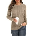 thumbnail image 3 of PrettyGuide Women's Sweater Crewneck Cable Knit Long Sleeve Pullover Tops, 3 of 6
