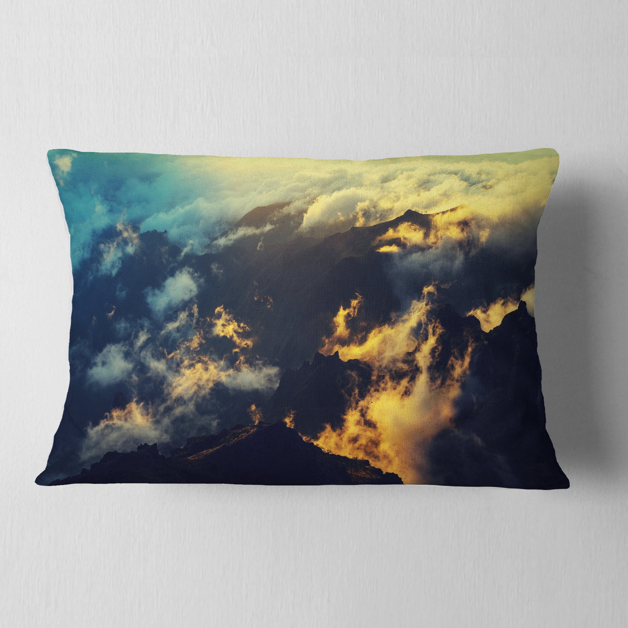 Designart 12" x 20" Red Polyester Throw Pillow