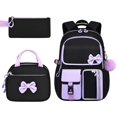 thumbnail image 2 of Dalxymotic Bow Backpack Set, Cute 3-Piece Shoulder Backpack with Lunch Bag, Large Capacity Casual Daypack with Pencil Case, Bow Backpack Set for Daily Travel, Outdoor, Home, Office, 2 of 7