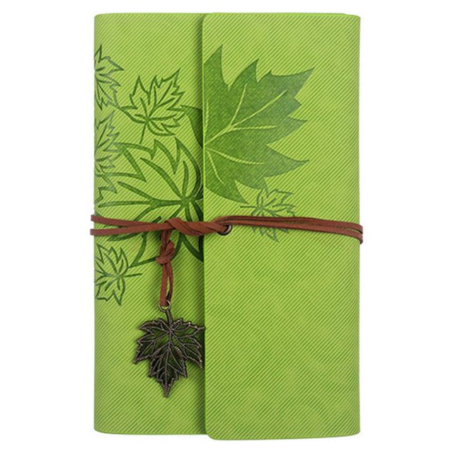 PENGXIANG Loose-leaf Refillable Notebook Lightweight Portable Notebook for Travelers Writers Brown A7