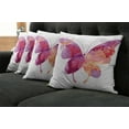 thumbnail image 2 of Ambesonne Pink Throw Pillow Cover 4 Pack, Butterfly with Wings, 20", Fuchsia Salmon and Pink, 2 of 6