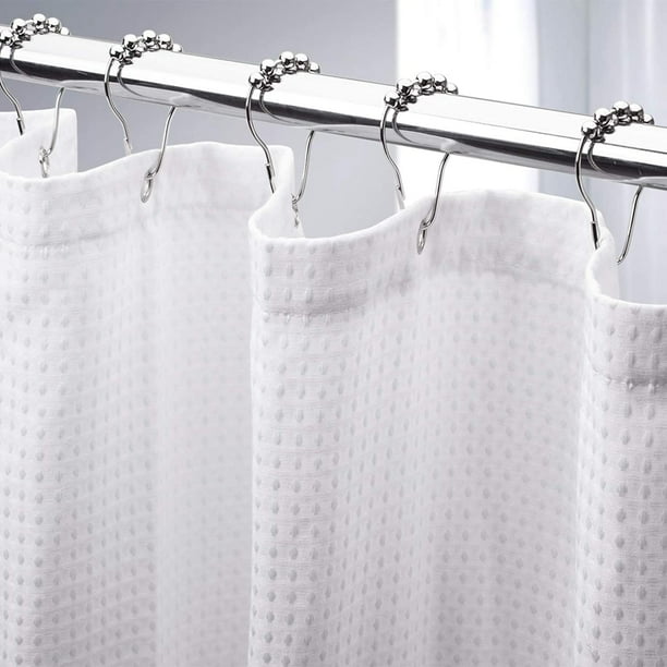 Amazerbath Waffle Shower Curtain Heavy Duty Fabric Curtains With Weave Hotel Quality Bathroom 72 X Inches White Honeycomb Com Amazerbath Waffle Shower Curtain Heavy, Waffle Weave Shower Curtain