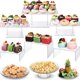 thumbnail image 1 of RimCereal - Juego de 9 soportes acrílicos para tartas que incluye 3 elevadores de exhibición, 3 unidades de torre de cupcakes y 3 bandejas redondas transparentes para postre para bodas, cumpleaños, 1 of 7