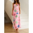 thumbnail image 4 of Suagox Women Slip Dress, Spaghetti Straps V-neck Fruit Print Swing Dress Summer Long Dress, 4 of 10