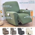 thumbnail image 4 of Recliner Slipcovers -Pieces Lazyboy Recliner Covers Recliner Couch Covers Recliner Chair Cover Non Slip Reclining Slipcovers with Storage Pockets Furniture Protector for Living Room, 4 of 8