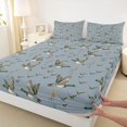 thumbnail image 3 of Feelyou Rustic Wildlife Duck Twin Sheet Sets, Blue Cartoon Theme Bedding, 3 Pieces, 3 of 7