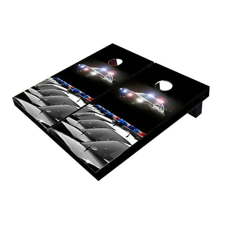 Skip's Garage Police Cars Solid Wood Cornhole Board Set