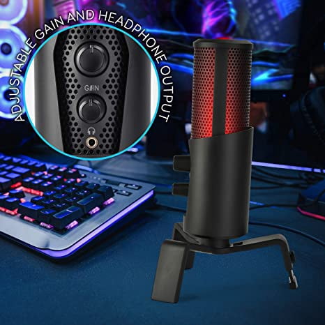 Pyle Selectable Pickup Pattern RGB USB Microphone - 4 Recording Modes Cardioid Condenser Audio Mic