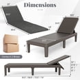 thumbnail image 3 of Gymax 2 Pcs Chaise Longue de Patio Fauteuil Inclinable avec Dossier Réglable 3 Positions et Coussin Brun et Gris, 3 of 9