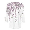 thumbnail image 5 of hxobax Womens Floral T Shirts 3/4 Sleeve Cute Tunic Tops Summer Casual Basic Tee Classic Tshirts Top, 5 of 5