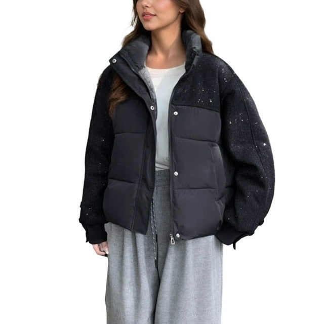 Lovzfmll Veste Décontractée pour Femmes, Style à Capuche à Manches Longues Coloré Noir, TG