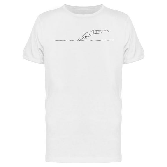 Single Line Swimmer Jump To Pool T-Shirt Men -Image by Shutterstock, Male 3X-Large