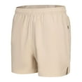 thumbnail image 3 of MIUOWANP Men's Elastic Waist Casual Shorts with Pockets Solid Color Breathable Three-Point Pants Size L(6)Khaki, 3 of 8