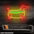 thumbnail image 2 of Craftnamesign Hot Dog Neon Light, Dachshund Wall Decor For Fast Food Store Pet Shop, 2 of 5