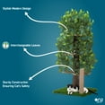 On2Pets Cat Tree with Leaves, Cat House & Cat Activity Tree, Multi