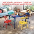 thumbnail image 4 of Homy Casa 5-Piece Kids Table and Chair Set, 24" Square Activity Table with 4 Folding Chairs, Multicolor, 4 of 10