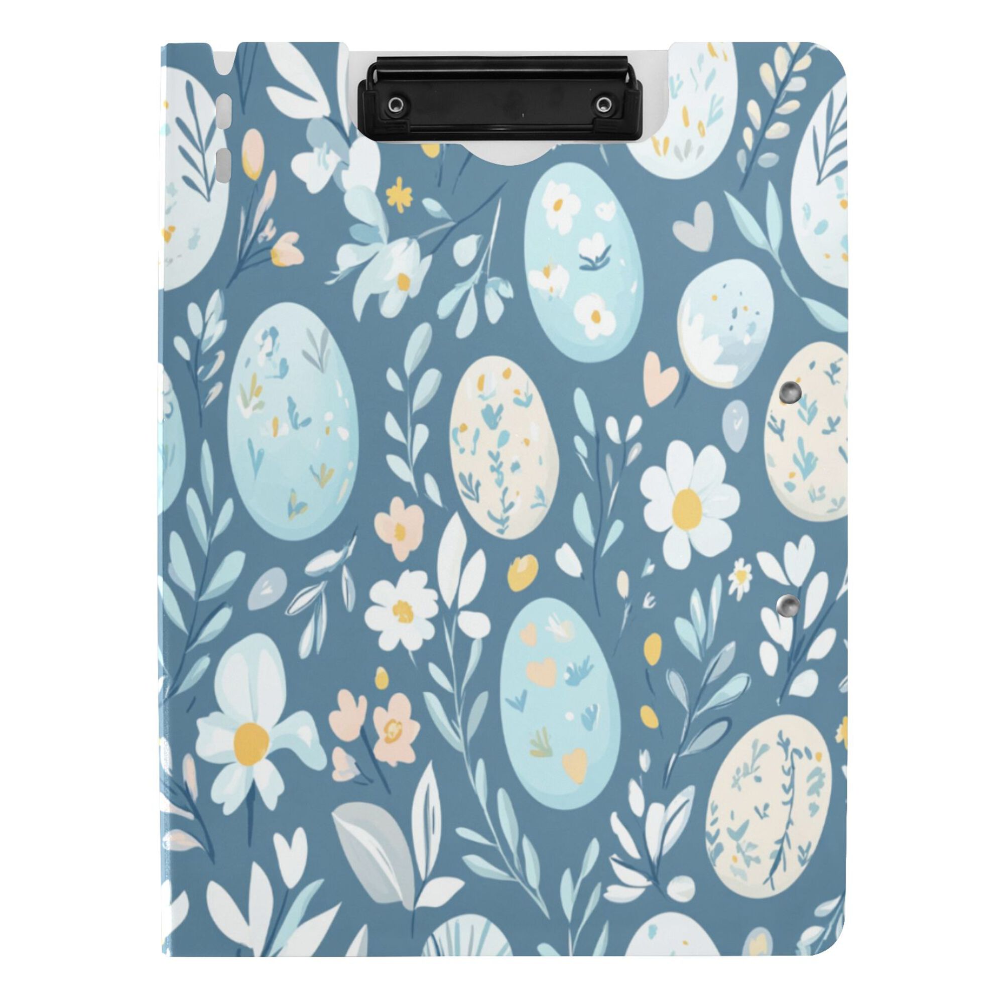 FORMRS A4 Clipboard Folder with Pen Holder Horizontal Foldable School Office Binder, Easter Eggs