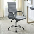 thumbnail image 6 of Lacoo Mid-Back Faux Leather Office Desk Chair Executive Conference Task Chair with Arms, Gray, 6 of 7