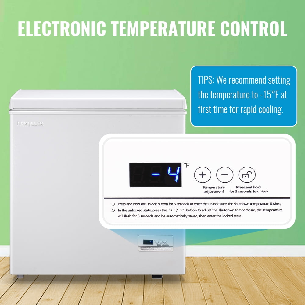 DEMULLER Deep Chest Freezer mini Freezers Top Open Door Rmovable Storage Baskets New White