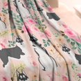thumbnail image 3 of Husky Dog Flower Floral Blanket,Comfortable Soft Lamb Wool Throw Blanket,All Season,Warm Lightweight Blankets for Sofa Bed Couch Living Room Chair,30"x40", 3 of 4
