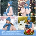 thumbnail image 6 of Hat Gloves Scarf Set Women Winter Knit Beanie Hat+Touchscreen Gloves+Long Scarve 3 in 1 Set Gift for Women Girls three-piece set, 6 of 8