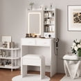 thumbnail image 4 of AKDSteel Makeup Vanity Desk With Lights And Mirror, Modern Dressing Table With Charging Station, Usb Ports, And Power Outlets, 4 of 7
