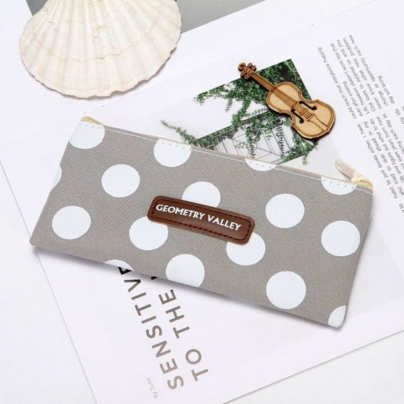 Lattice Print Pencil Case for Learning Place Office Supplies Organization, Durable Canvas Pouch for Desk Accessories
