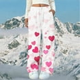 thumbnail image 3 of Flannel Pajama Pants Women Fluffy Fleece Lounge Pants Fuzzy Warm Pj Bottoms Cute Love Heart Graphic Loungewear Pant, 3 of 4