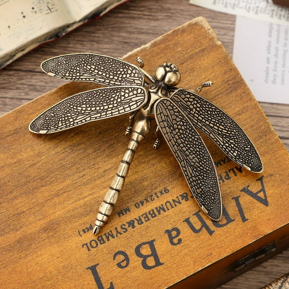 Toyandona AntiqueStyle Copper Dragonfly Decor for DIY Home and Office Decoration, Multi Color, Craftsmanship