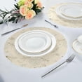 thumbnail image 6 of Vintage Flower Beige Round Placemats Washable Placemats Non-Slip Heat-Resistant Table Place Mats for Dining Kitchen Holiday Party Table 15.4"-6PCS Home Decor, 6 of 7