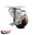 thumbnail image 2 of 3 Inch High Temp Glass Filled Nylon Swivel Top Plate Caster with Brake SCC, 2 of 2