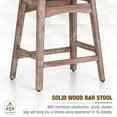 thumbnail image 6 of Summit Living 24 inch Wooden Saddle Bar Stool Set of 4 for Kitchen, Linen Backless Counter Height Counter Stool, White, 6 of 10