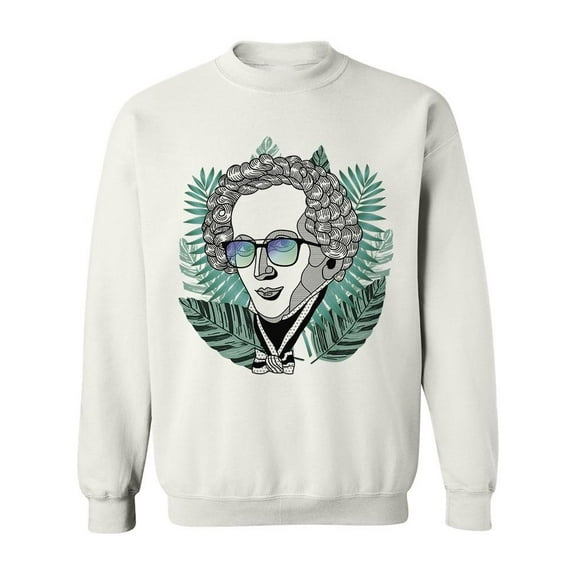 Palm Leaves And Sculpture Head Sweatshirt Men -Image by Shutterstock, Male 3X-Large